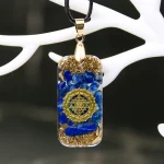 Natural Lapis Lazuli Sri Yantra Necklace Orgone Metatron Cube Pendant Orgonite Energy Chakela Reiki Metal Crystal Jewelry Gift - Image 2