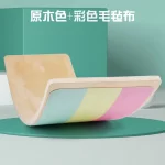 Multifunction Rocker Natural Wood Kids Wobble Balance Board Montessori Fitness Balance Curvy Board - Image 2