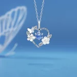Simple Silver Color Butterfly Shell Flower Heart Necklace For Women Moonstone Pendant Necklaces Clavicle Chain Wedding Jewelry