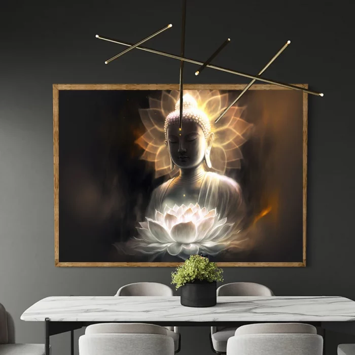 Religious Buddha Painting, Canvas Print Lotus Buddha Posters, Wall arts Decor, Home Living Room Decor, No Frame - Image 2