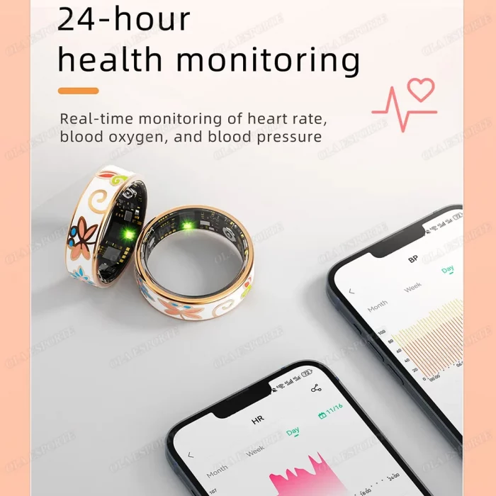 2025 New Gesture Control Smart Ring Men Women Heart Rate Blood Oxygen Monitor Smartring IP68 & 10ATM Waterproof Multi-sport Mode - Image 4