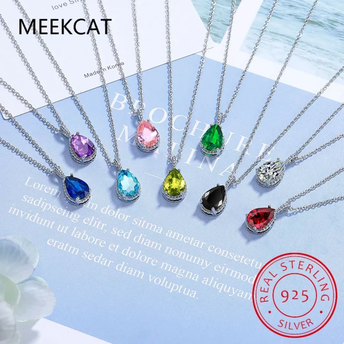 1.4ct Natural Peridot 925 Sterling Silver Pendant Necklace for Women Green Gemstone Anniversary Gift 45cm Link Chain - Image 4