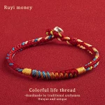 Tibetan Bracelet Colorful Thread Good Lucky Charm Rope Bracelet Bangles For Women Men Knots Red Thread Bracelets - Image 3