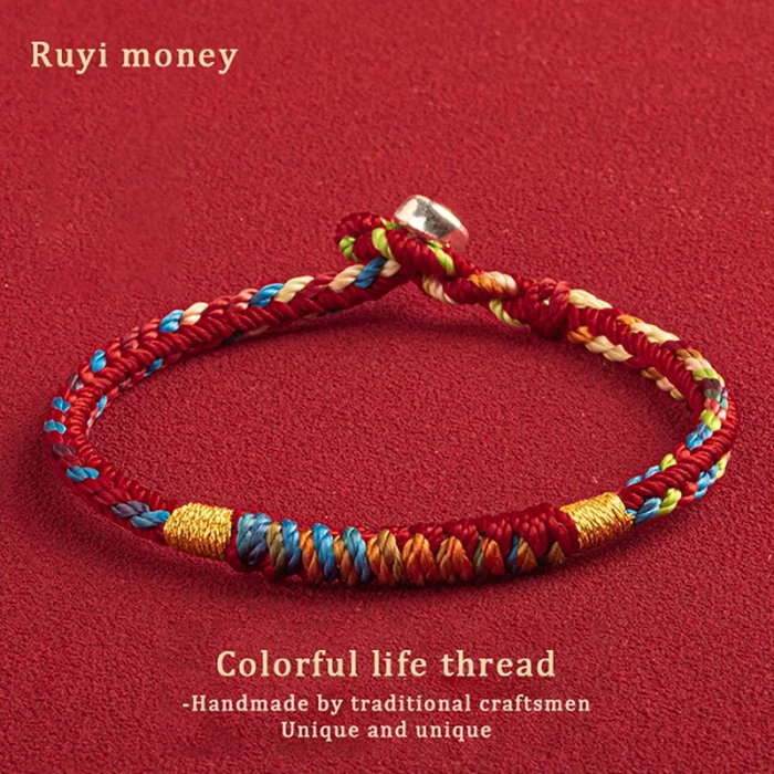 Tibetan Bracelet Colorful Thread Good Lucky Charm Rope Bracelet Bangles For Women Men Knots Red Thread Bracelets - Image 3