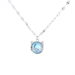 VOQ Silver Color Simple Moonstone Cat Pendant Necklace Ladies Clavicle Chain Necklace Fashion Jewelry - Image 6