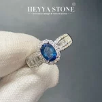 Vintage Natural sapphire Ring For Women Copper Simple Fine Jewelry Stone Gemstone Classic Style - Image 2