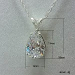 Water Drop Lab Aquamarine Zircon Pendant 925 Sterling silver Wedding Pendants Necklace For Women Charm Party Choker Jewelry Gift - Image 5
