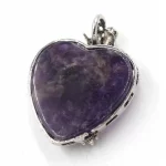 Vintage Animal Dragon Man Necklace Natural Stone Purple Crystal Heart Pendant for Women Amethysts Rose Pink Quartz Jewelry Gift - Image 5