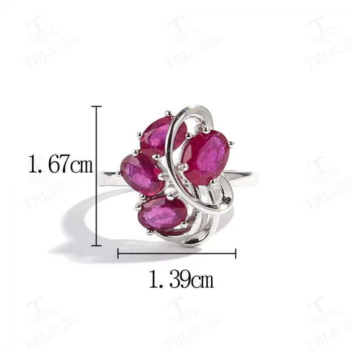 S925 silver Light Luxury Design Natural Filled Ruby Ring elegant for women fine jewelry Anniversary & Engagement gift - Image 5