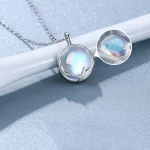 CIAXY Silver Color Moonstone Pendant Necklaces for Women Temperament Deer Antlers Clavicle Chain Luxury Jewelry collares - Image 4