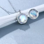 CIAXY Silver Color Moonstone Pendant Necklaces for Women Temperament Deer Antlers Clavicle Chain Luxury Jewelry collares
