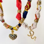 Bandana Necklace Collection – Snake, Cross, Heart, H, and Evil Eye Pendants, Lucky Protective Necklace - Image 2