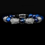 New Trend Double Leopard head Handmade tiger's-eye Bracelets Accessories Handmade Men's Jewelry Pulseras homme - Image 5