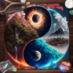 Tarot Card Tablecloth Altar Cloth Moon Planets Tarot Tablecloth For Spread Tarot Reading Waterfall Scenery Wall Decor Tapestry - Image 4