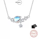 Fansilver 925 Sterling Silver Necklace Moonstone Pendant Necklace Silver Chain Necklace Gifts for Her Valentine's Day with Box - Image 2