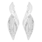 Fashion metal cold style exaggerated leaf earrings niche design unique earrings for women - Image 7
