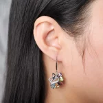 Potiy Natural Pear Citrine Peridot Amethyst Garnet Sky Blue Topaz Dangle Drop Earrings 925 Sterling Silver For Women Daily Party - Image 7