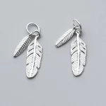 Fashion Classic Feather Design Charms 925 Sterling Silver Men Women Jewelry Accessories DIY Earrings Necklace Pendant Materials - Image 2