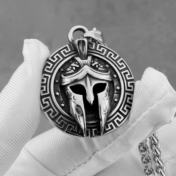 Viking Spartan Warrior Mask Necklace Stainless Steel Men Hip Hop Punk Amulet Pendant Necklace Vintage Warrior Jewelry Wholesale - Image 6