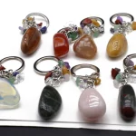 Natural Stone Key Chain Healing Keychains Gem Quartz Fluorite Citrine Irregular Stone Pendants Charms for Women Men Jewelry - Image 4