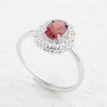 925 sterling silver ring set with natural garnet ruby ring, exquisite and elegant wedding party jewelry gift, women's ring - Image 5