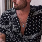 Vnox 15mm Square Pendant Necklace for Men, Gemetric Enamel Lapis Lazuli Stone Pendant with Box Chain, Simple Sport Neck Collar - Image 5