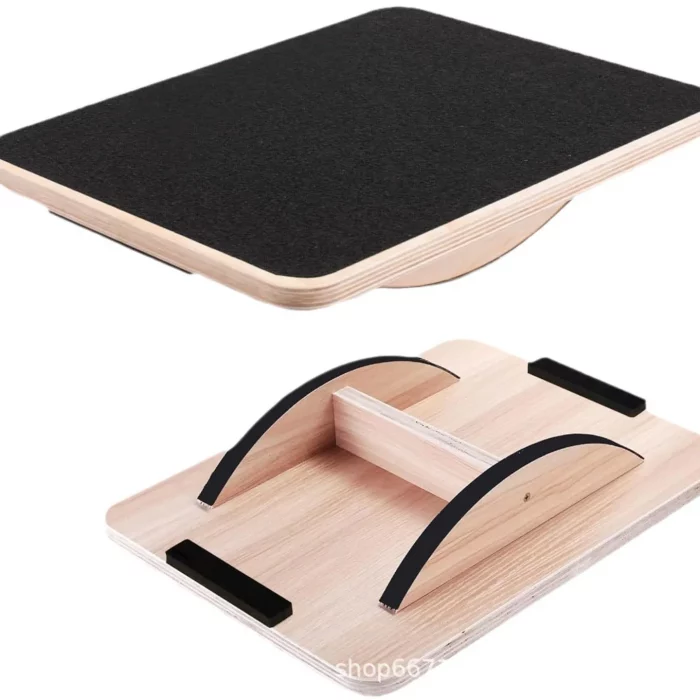 Professional Anti Slip Core Strength Training Wobble Rocker Board Wood Balancing Board for Standing Desk - Image 2