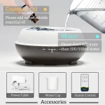 500ML Aromatherapy Essential Oil Diffuser Wood Grain Remote Control Ultrasonic Air Humidifier Cool with 7 Color LED Lights - Image 7