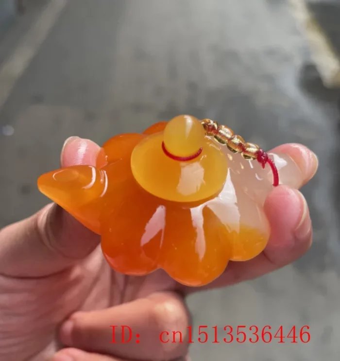 Gold Filigree Jade Kettle Pendant Jewelry Amulet Gifts Gemstone Carved Charm Natural Teapot Fashion Chinese Jade Ornament - Image 2