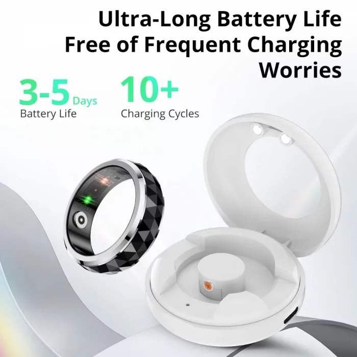 2024 COLMI R11 Smart Ring, Fidget Spinner Anxiety Relieve Ring with Charging Case for Men, Health Sleep Monitor, 5ATM Waterproof - Image 4