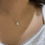 4CT Pear Cut D VVS1 Moissanite Pendant Necklace for Women 925 Sterling Silver Plated 18K White Gold Waterdrop Neck Chain Jewelry - Image 6