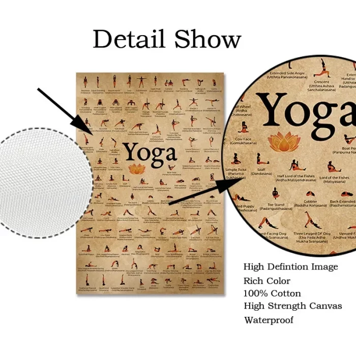Yoga Poster Home Exercise Gym Yoga Ashtanga Chart Pose Health Poster Canvas Painting Print Wall Art Picture Living Room Decor - Image 6