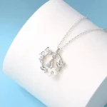 Simple Silver Color Butterfly Shell Flower Heart Necklace For Women Moonstone Pendant Necklaces Clavicle Chain Wedding Jewelry - Image 6