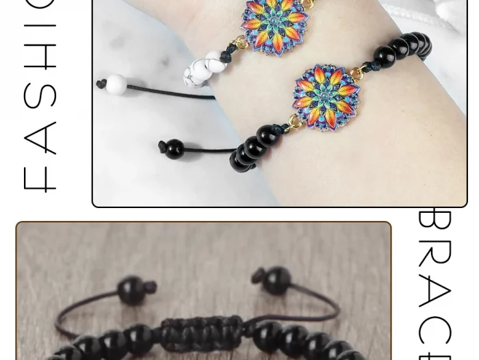 Handmade 6mm Natural Stone Braided Bracelet for Women Men Charn Flower Phantoscope Bangles Malachite Onyx Beads Bracelet Jewelry - Image 1