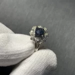 3MM Natural Sapphire Ring Adjustable Female Ring Jewelry for Women Gift Wholesale High Quality Vintage Fine - Image 3