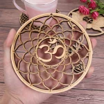 Wooden Wall Art Home Decor Flower Of Life Energy Mat Decorative Boards Crafts Slice Wood Base Coasters Sacred Geometry Ornament - Image 5