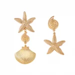 Vintage Metallic Exaggerate Shell Starfish Women Earrings Geometric Trendy Fashion Jewelry Personality Exquisite Unique RG0045 - Image 7
