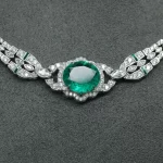Wong Rain Vintage 100% 925 Sterling Silver 14*16 MM Oval Cut Emerald High Carbon Diamond Gemstone Pendant Necklace Fine Jewelry - Image 3