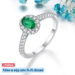 Natural Emerald Sterling Silver Rings 0.45 Carats Genuine Precious Gemstone Classic Fine Jewelrys Anniversary Engagement Gifts - Image 4