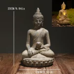 Zen-Inspired Solar-Powered Buddha Statue with Light - Resin Garden & Entryway Decor, Outdoor Ornament - Image 3