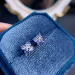New Fine Jewelry 3mm Natural Tanzanite Earring Silver 925 Earings for Women Daily Wear