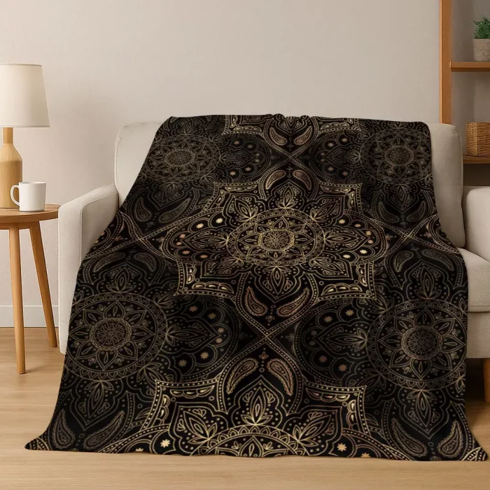 Rainbow Mandala Flower Chakras Yoga Bohemia Art Flannel Blanket,Cozy Soft Throw Blanket for Home Bedroom Bed Sofa Cover Kid Gift - Image 7