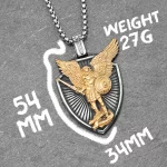 Archangel St.Michael Shield Amulet Exorcism Stainless Steel Men Necklaces Pendant Chain Punk For Women Fashion Jewelry Gifts - Image 7