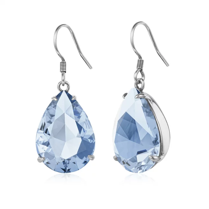 Blue Aquamarine Teardrop Earrings Silver 925 2025 Luxury Jewelry For Women Hanging With Stone Art Deco Gift Female High Quality - Image 2