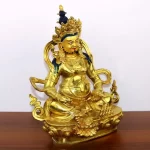 High Quality Copper Yellow God of Wealth Buddha Statue Tools Tantric Home Office Decoration - Image 5