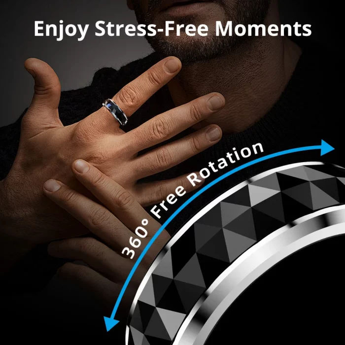2024 COLMI R11 Smart Ring, Fidget Spinner Anxiety Relieve Ring with Charging Case for Men, Health Sleep Monitor, 5ATM Waterproof - Image 3
