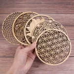 Wooden Wall Sign Flower of Life Shape Laser Cut Wood Wall Art Home Decor Handmade Coasters Craft Making Sacred Geometry Ornament - Image 5