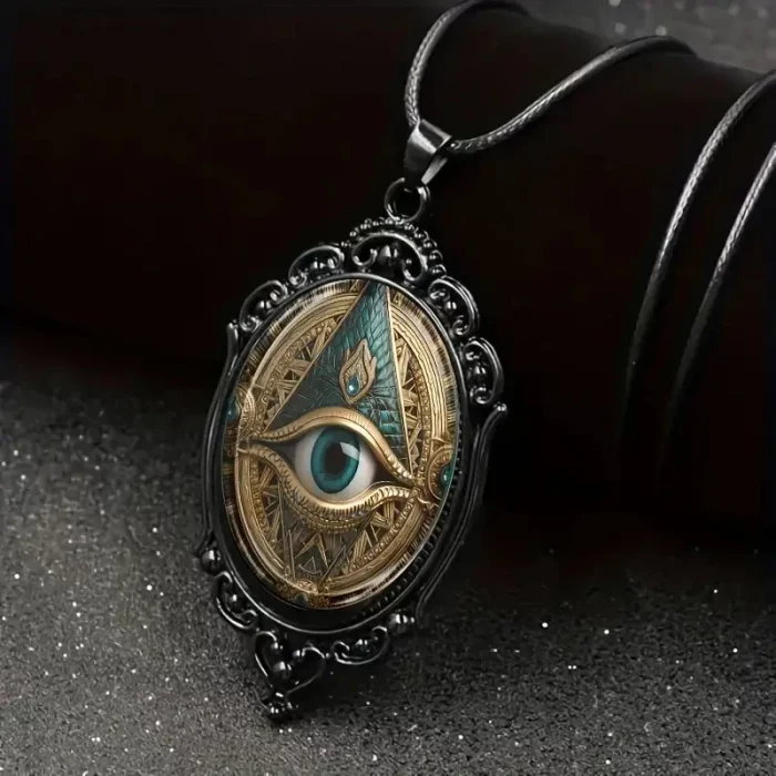Retro Gothic Moon And Sun Pendant Necklace Women Men Punk Cross Metal Leather Rope Chain Vintage Jewelry Gift - Image 3