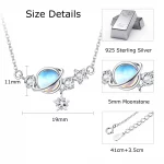 Fansilver 925 Sterling Silver Necklace Moonstone Pendant Necklace Silver Chain Necklace Gifts for Her Valentine's Day with Box - Image 3