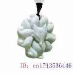 Green Natural Real Jade Nine tailed Fox Pendant Necklace Fashion Accessories Gemstones Chinese Talismans Carved Jewelry - Image 3
